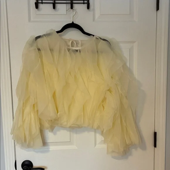 Commense Cream Layered Ruffle Blouse - Picture 6 of 9